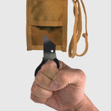 Tan Badge Holder Knife Withdrawal